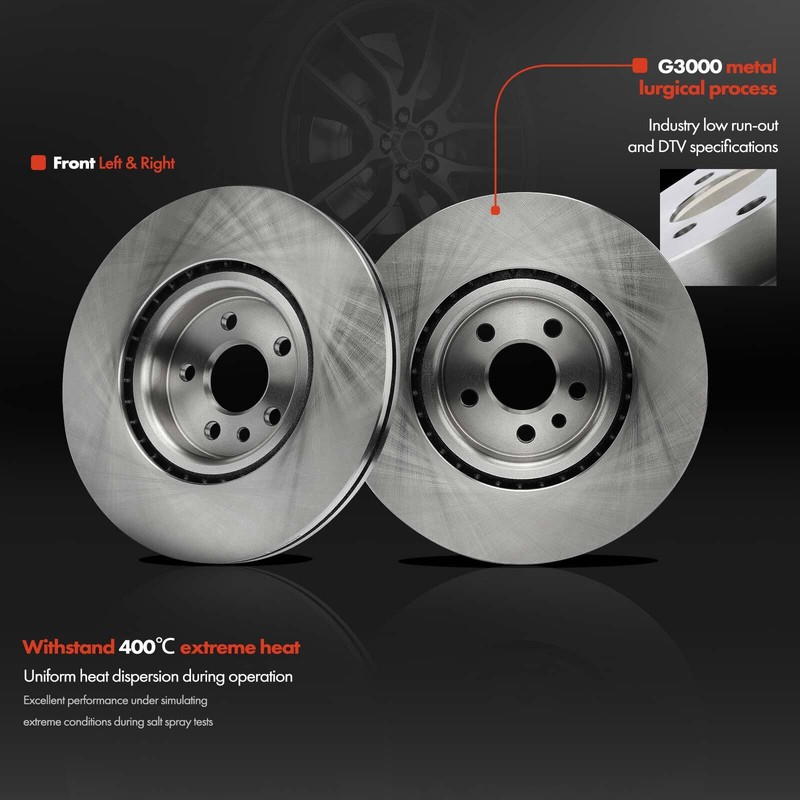 2x Disc Brake Rotors for Volvo S60 2012-2018 S80 2007-2016 V60 V70 Front LH & RH gallery