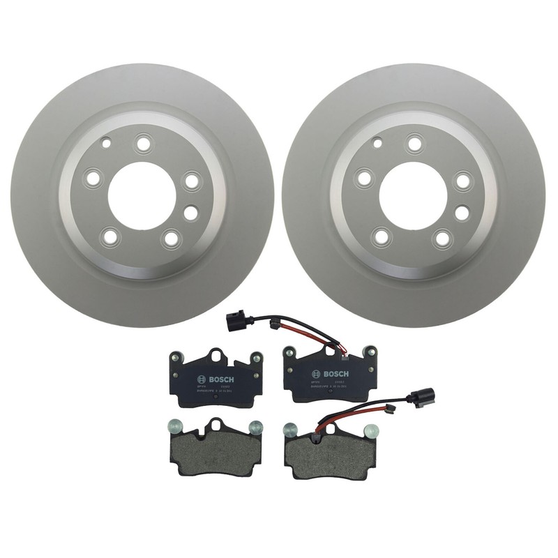 SHW OEM Rear Brake Kit 358mm Rotors & Bosch Semi-Met Pads for Q7 Cayenne Touareg