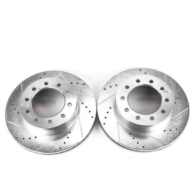 Disc Brake Rotor Set-Front Drilled, Slotted and Zinc Plated Brake Rotor Pair