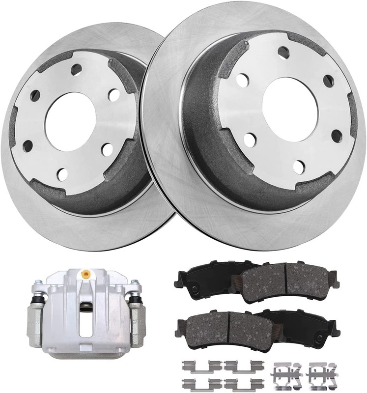 6-Lug Rear Brake Pads Calipers Rotors for 1999-2005 Chevrolet Silverado 1500