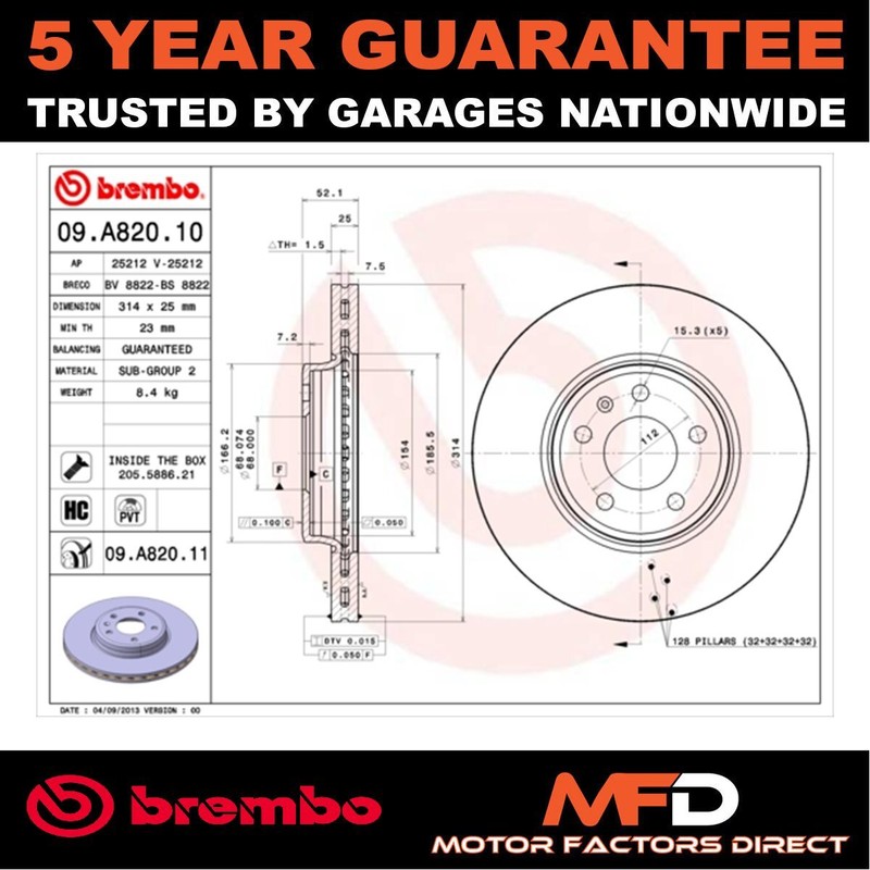 Brake Disc Front Brembo Fits Audi A4 2007- A5 2007- + Other Models #1 gallery