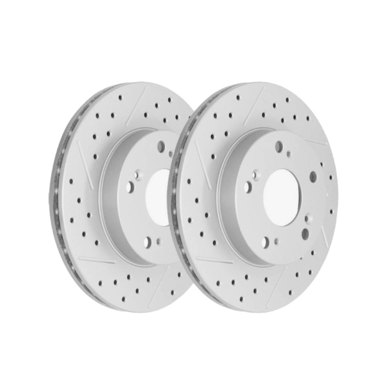 Front Drilled and Slotted Brake Rotors for 2004-11 Honda Civic 11-15 Honda CR-Z