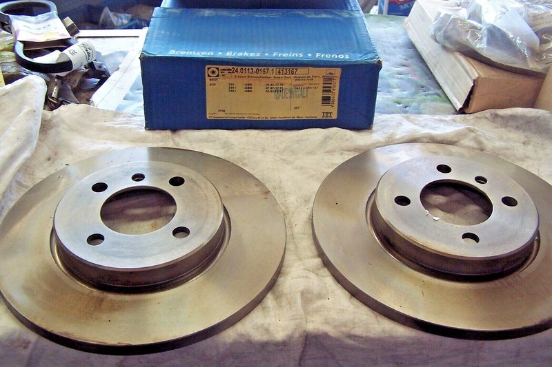 BMW FRONT BRAKE ROTORS PAIR (2) 34111154747 **ATE** 318I 1984-85 N/O/S