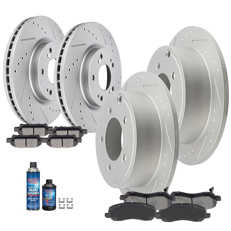 Front & Rear Rotors + Brake Pads for Dodge Caliber Chrysler Sebring Jeep Patriot