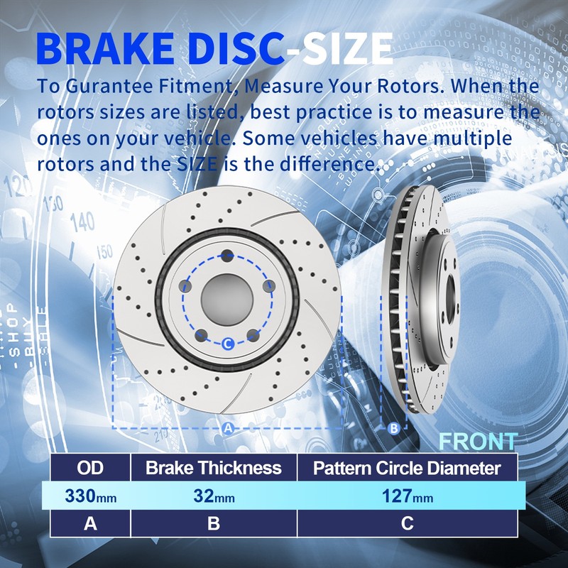 Front Rear Brake Rotors Pads for Dodge Durango 2011-2018 3.6L Without HD Brakes gallery