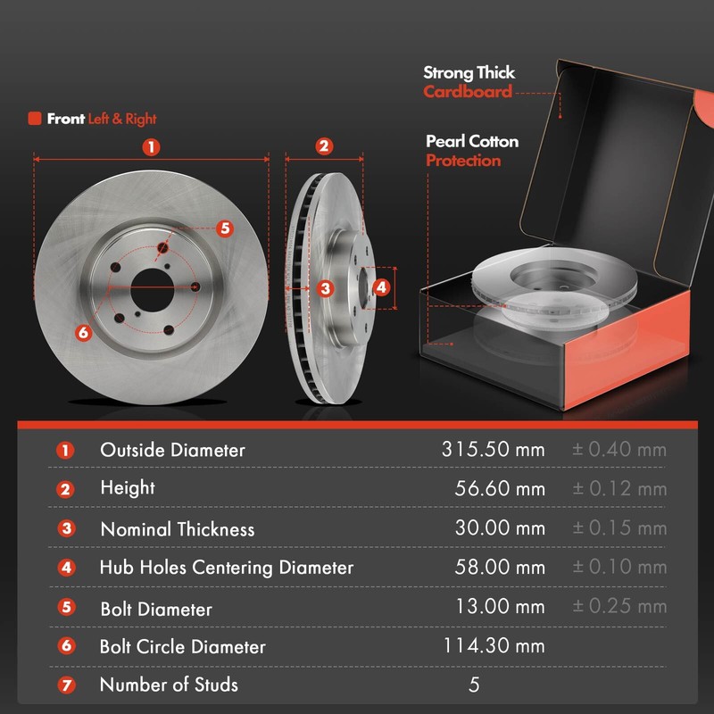 12x Front & Rear Disc Brake Rotors & Ceramic Brake Pads for Subaru WRX 2015-2016 gallery