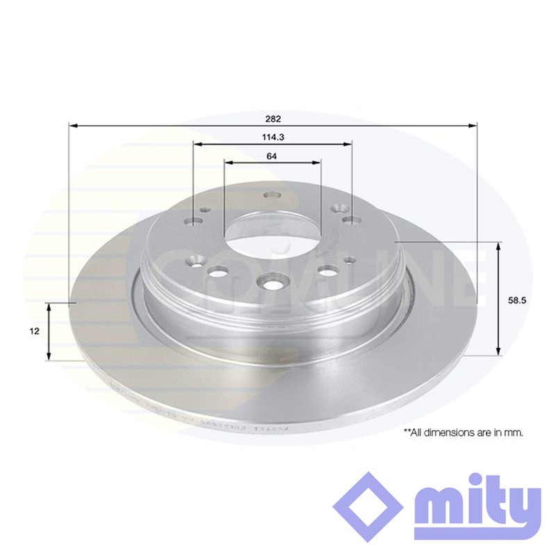 Fits Honda FR-V Stream 1.7 1.8 2.0 2.2 TDi Brake Disc Rear Mity #1