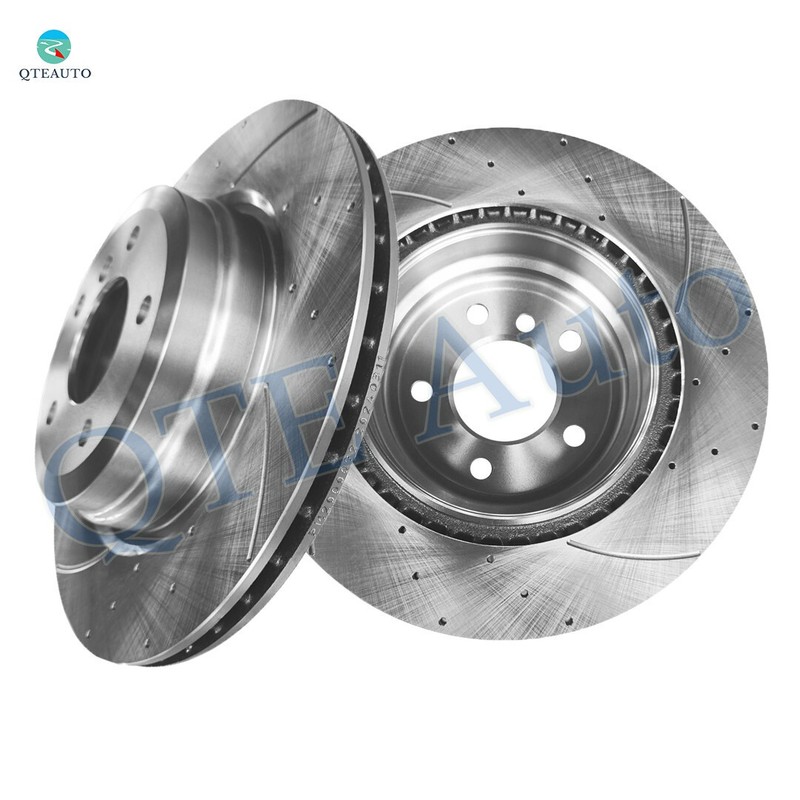 Rear 336mm Drilled Slotted Brake Disc Rotors For 2016 BMW 330XI