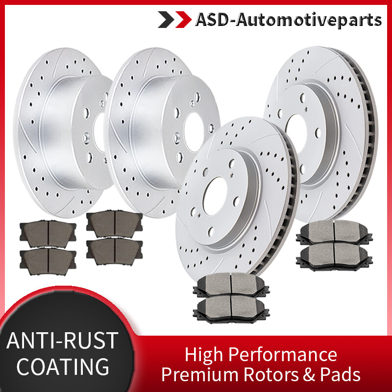 Front Rear Brake Rotors and Ceramic Pads for 2006-2018 Toyota Rav4 Lexus HS250H