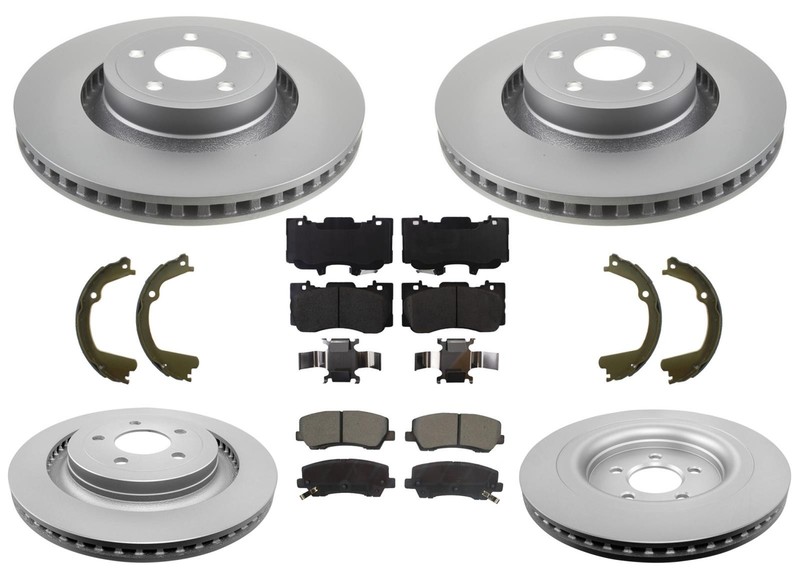 F&R Coated Disc Brake Rotors & Pads fits Ford Mustang GT 4 Piston 352MM 22-23