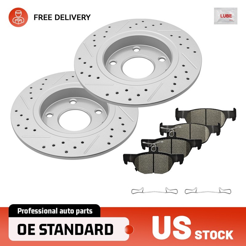 265mm Rear Drilled Rotors+Brake Pads for 2019-2021 Mazda 3 Sport 2020-2021 CX-30