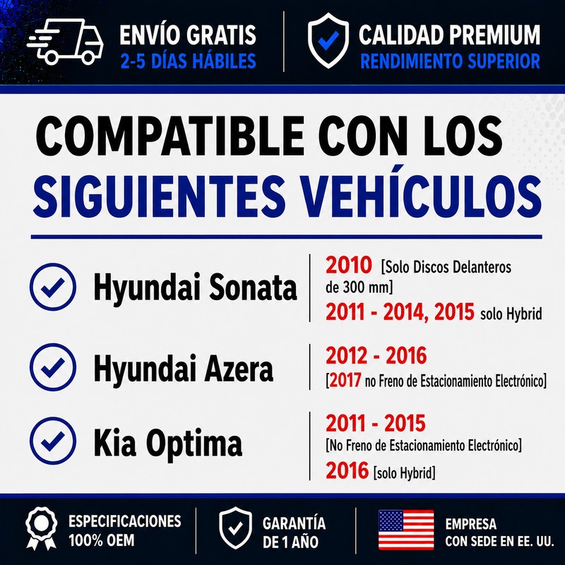 [Traseros] Discos de Freno y Pastillas para Hyundai Sonata KIA Optima 10 - 15 gallery