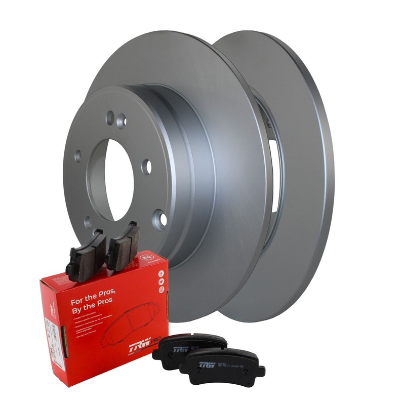 Rear Brake Kit 284mm Rotors TRW Low-Met Pads For Hyundai Azera Sonata Kia Optima
