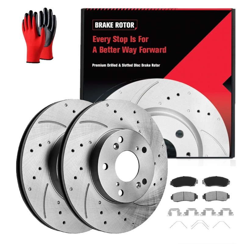 Front Disc Brake Rotors Ceramic Pads for Honda Odyssey 2011 2012 2013 2014 3.5L