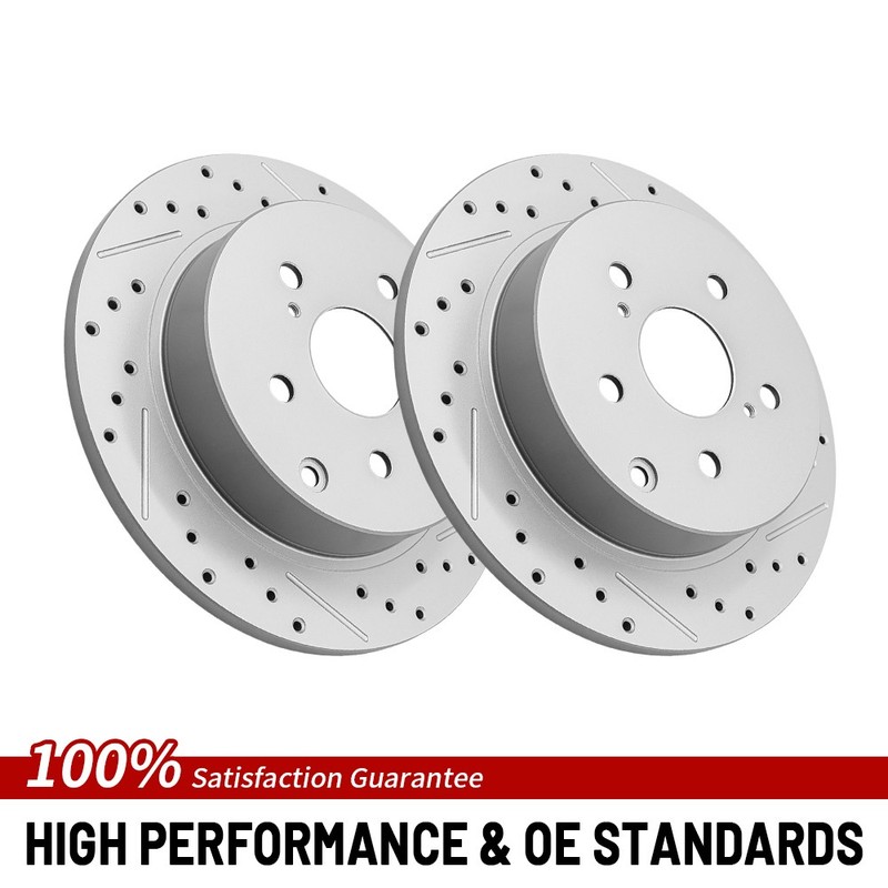 Rear Drilled Disc Brake Rotor For 2012-2017 Toyota PriusV 2016-2018 Toyota Mirai