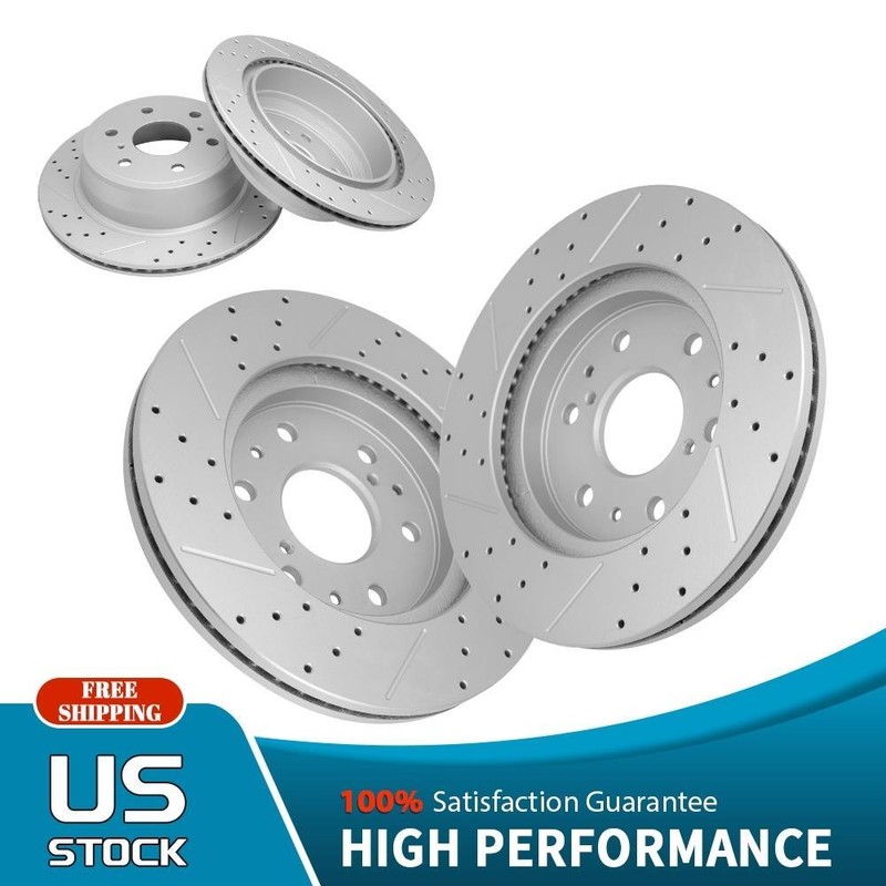 Front & Rear Drilled Disc Brake Rotors for Silverado Sierra Suburban 1500 Tahoe