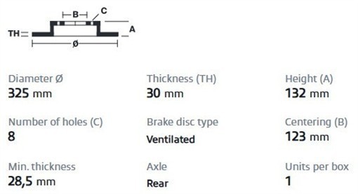 Brembo 09.B539.10 Prime OE Equivalent Vented Brake Rotors - Rear Pair gallery