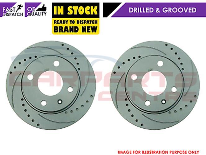 FOR SUBARU IMPREZA WRX 2.0 2.5 TURBO REAR DRILLED and GROOVED VENTED BRAKE DISCS