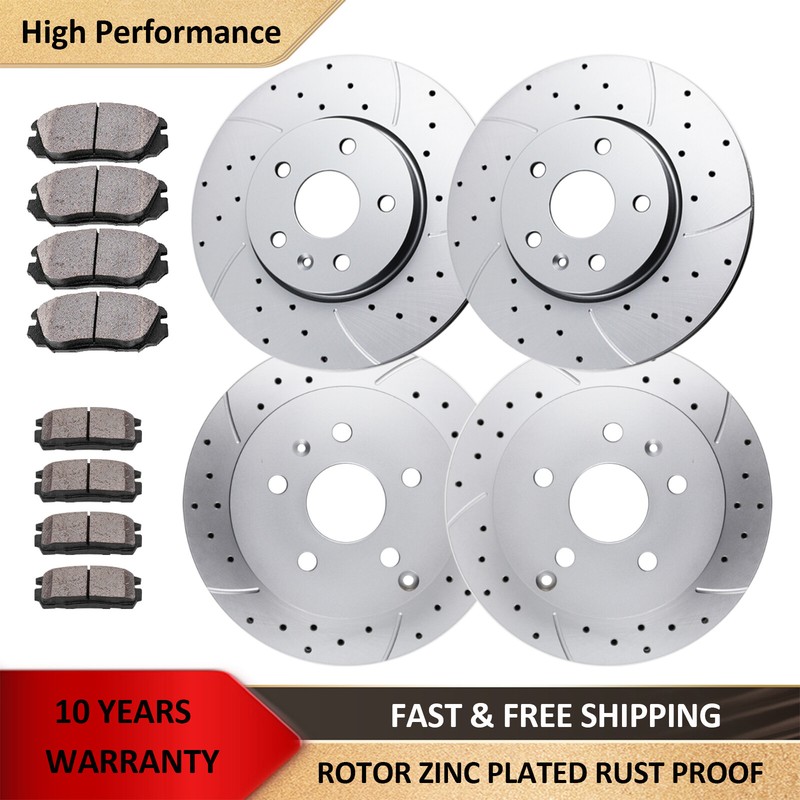 Front Rear Drilled Brake Rotors Pads Kits for Chevrolet Terrain Equinox Brakes
