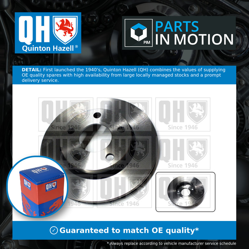 2x Brake Discs Pair Vented Rear 256mm BDC5703 Quinton Hazell Set 3B0615601B New