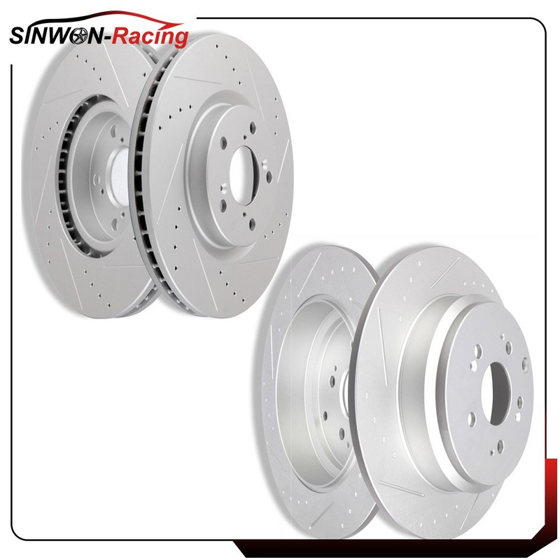 Front Rear Brake Discs Rotors Drilled Slotted Fits 07 – 13 Acura MDX 10 – 13 ZDX