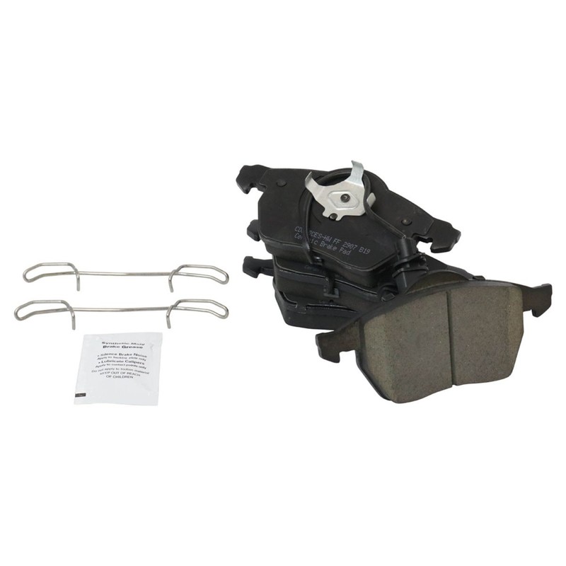 TRQ Front Ceramic Brake Pad & Performance Drilled Slotted Coated Rotor Kit gallery