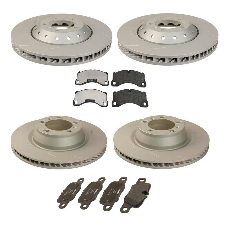 SHW Performance Front Rear Brake Kit Rotors & Textar Pads for Panamera To 61415
