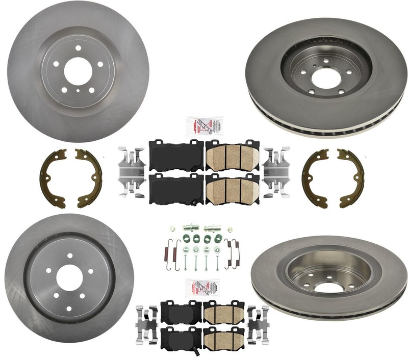 Front & Rear Rotors Brake Pads & Shoes For FX50 09-13 W/ Nismo 4 Piston Caliber