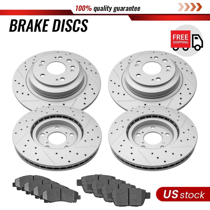 Front & Rear Disc Rotors+ Ceramic Brake Pads Kit for 2009 2010 – 2014 Acura TL