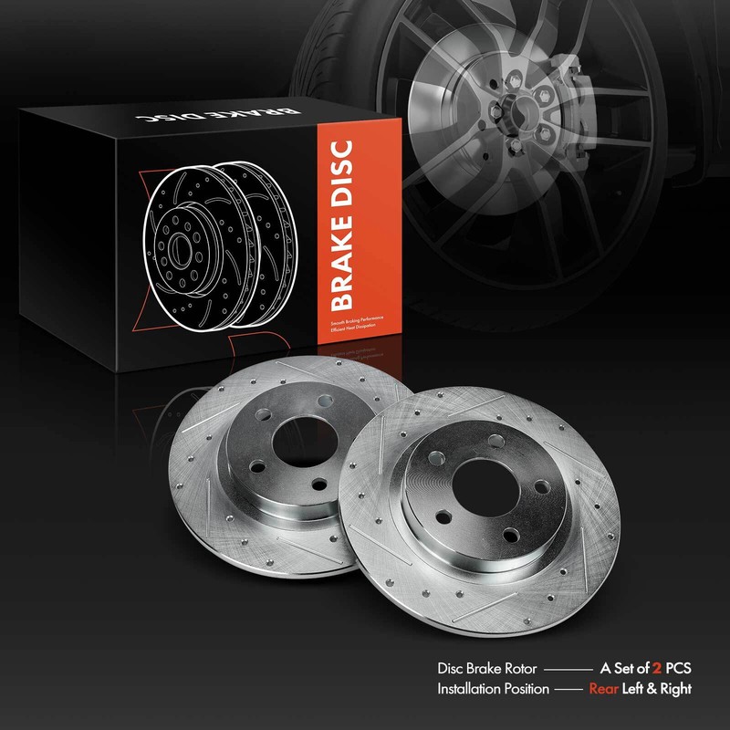 2pcs 297.7mm Rear Drilled Brake Rotors for Cadillac Seville 98-04 Buick Pontiac gallery