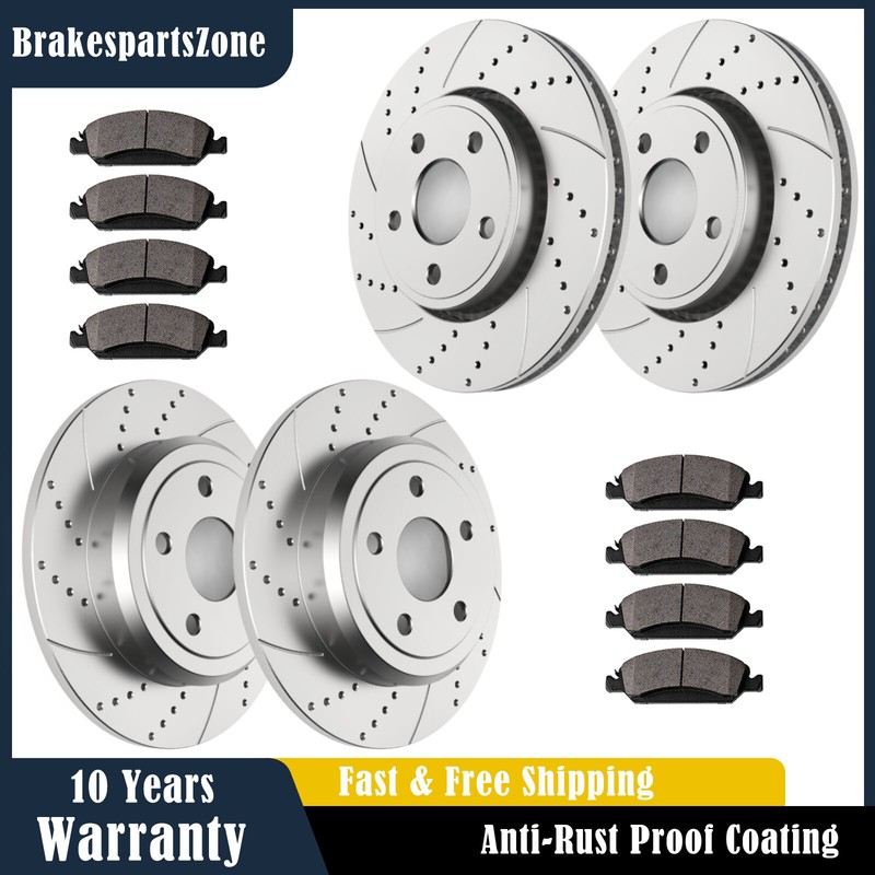 330mm Front 330mm Rear Brake Rotors Brake Pads fit for Jeep Grand Cherokee 11-18