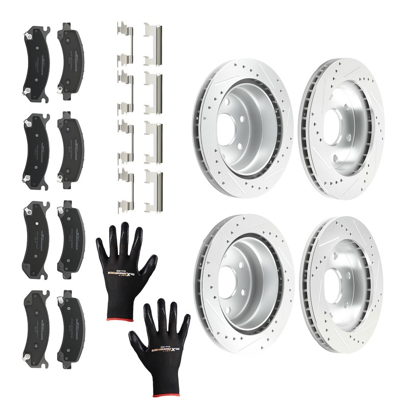 Front Rear Brake Rotors+Brake Pads Kit for Cadillac Escalade 2002-06 RWD S-55054