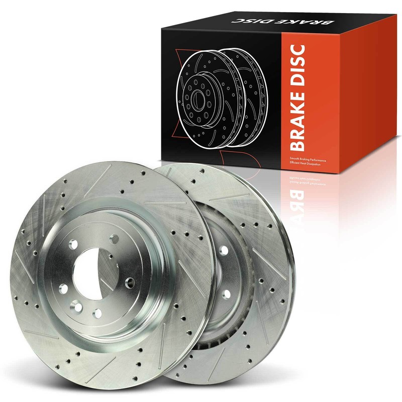 2x Rear Drilled Brake Rotor for Land Rover Discovery Range Rover Sport 2014-2019