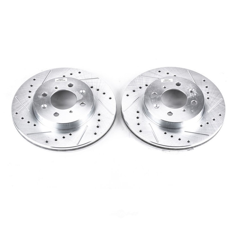 Disc Brake Rotor Set-Front Drilled, Slotted and Zinc Plated Brake Rotor Pair