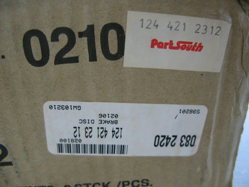1985-1993 Mercedes Benz Balo Front Disc Brake Rotor Pair 0832420 (1244212312) gallery