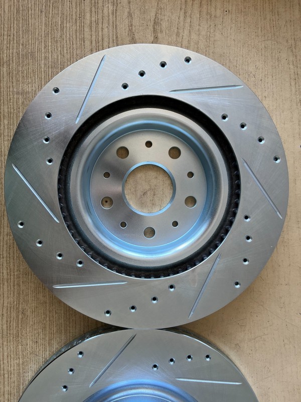 Rear Drill Slot Zinc Coated Brake Rotors - For Chevy Corvette Z51 20-25 350mm gallery
