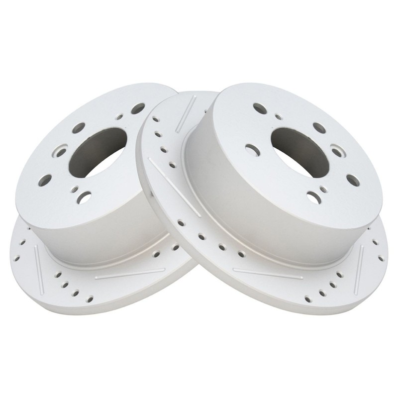 Performance Brake Rotor Drilled Slotted Posi Ceramic Pad Front Rear Kit gallery