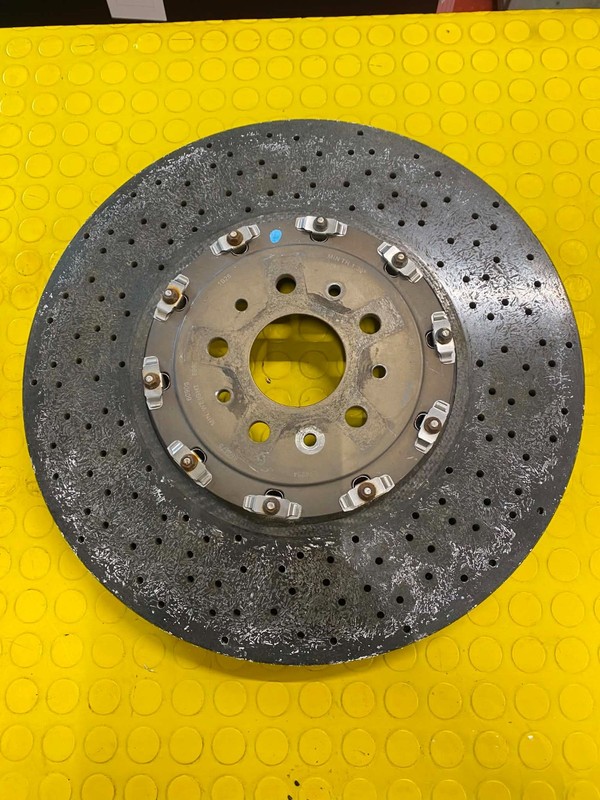 Ferrari 458 Damaged perforated front brake disc, p/n 274234