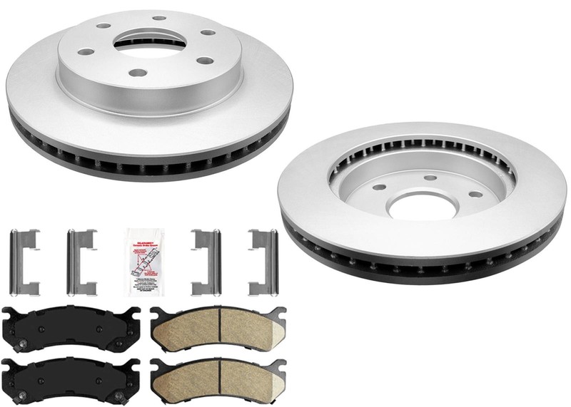GEO Coated Disc Brake Rotors Brake Pads, Hardware Fits Astro Van 2003-2005