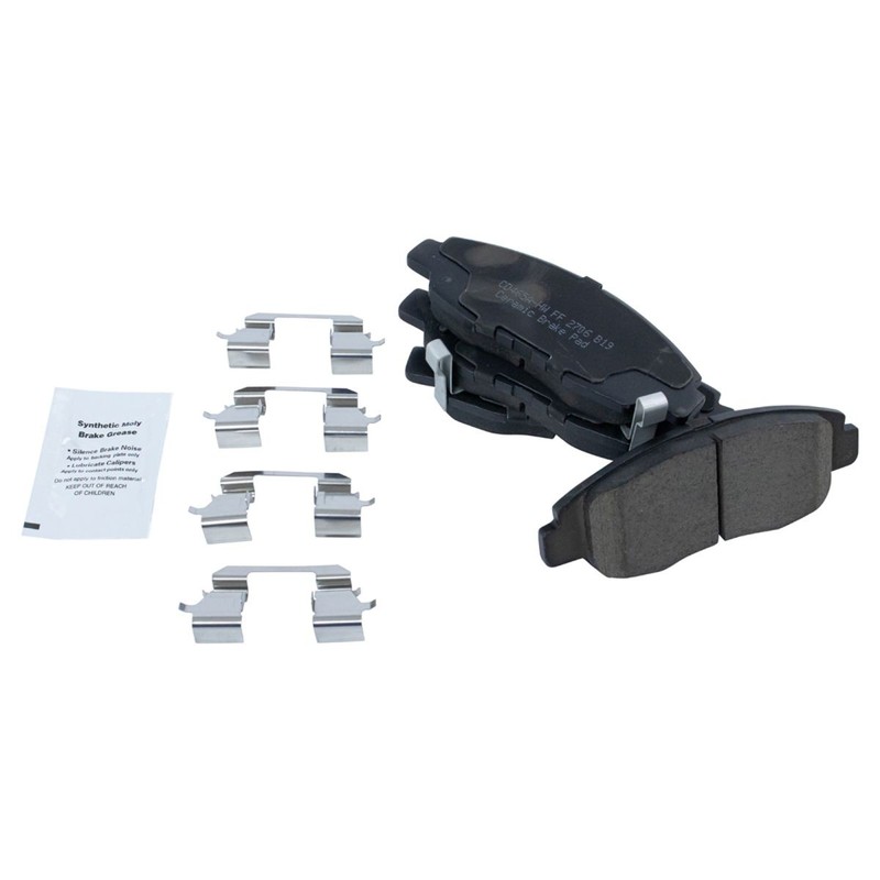 TRQ Performance Rotor Front & Ceramic Brake Pad w/ Hardware Kit w/Chemicals gallery