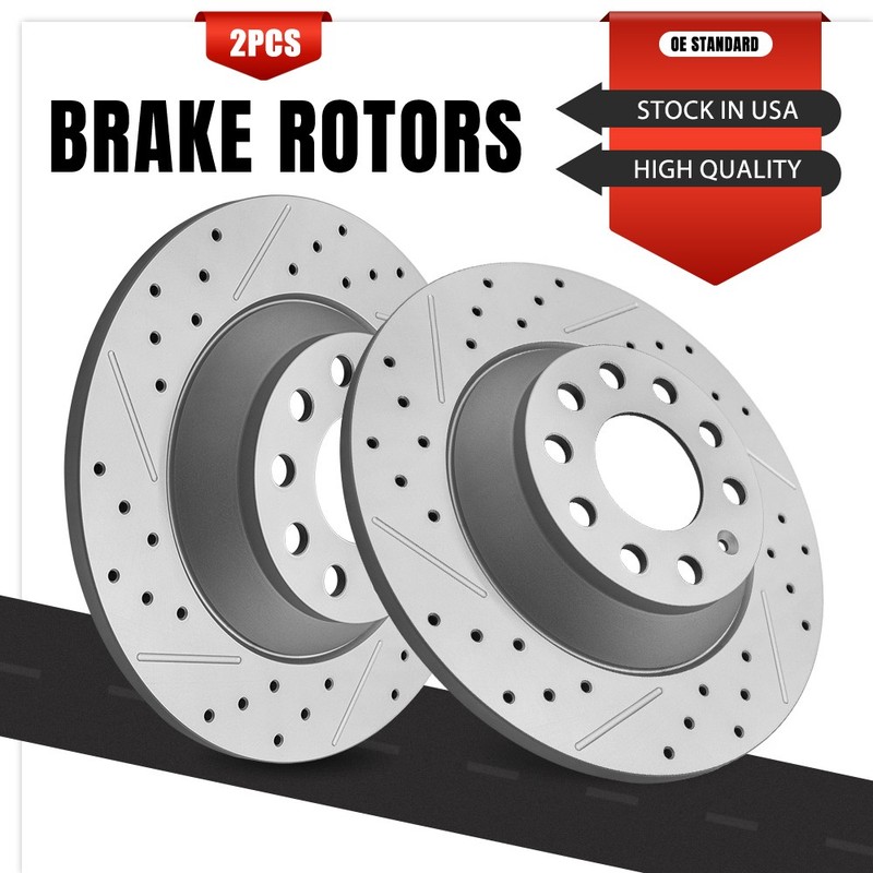 Rear Drilled Disc Brake Rotors for 2006-2010 Audi A6 2005-2011 A6 Quattro