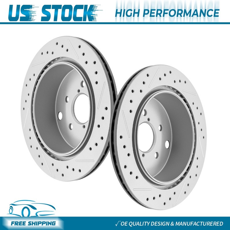 Vented Rear Drilled Disc Brake Rotors for 2014-2017 2018 Subaru Forester 2.0L