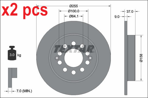 X2 PCS L&R SIDES BRAKE DISC 92342703
