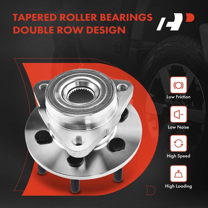 A-Premium Front Disc Brake Rotor & Pad + Hub Bearing for Dodge Dakota 03-04 4WD gallery