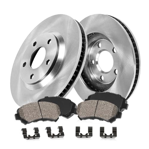 CRK13350 FRONT 278mm Premium OE 5 Lug [2] Brake Rotors + [4] Ceramic Brake