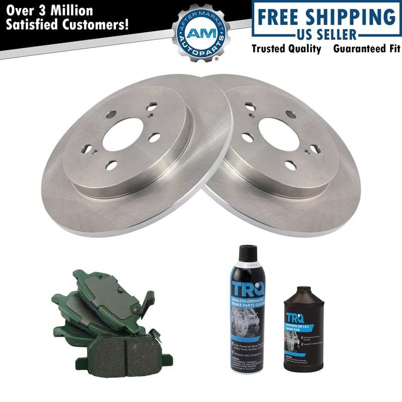 Rear Ceramic Brake Pad & Rotor Kit w/Chemicals for Lexus CT200h Prius