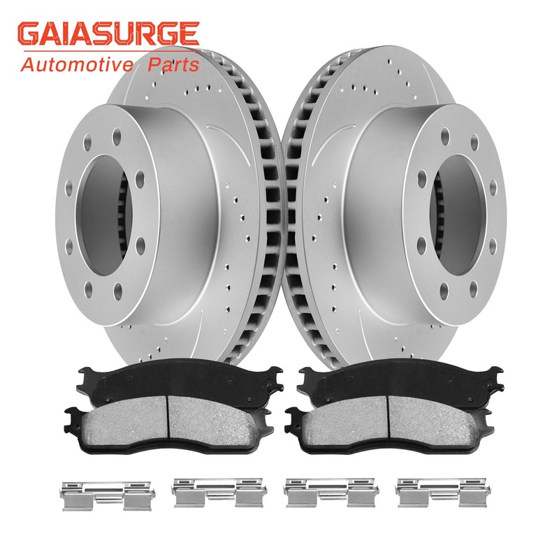 353mm Front Drilled Rotors Brake Pads for 2006 – 2008 Dodge RAM 1500 2500 3500
