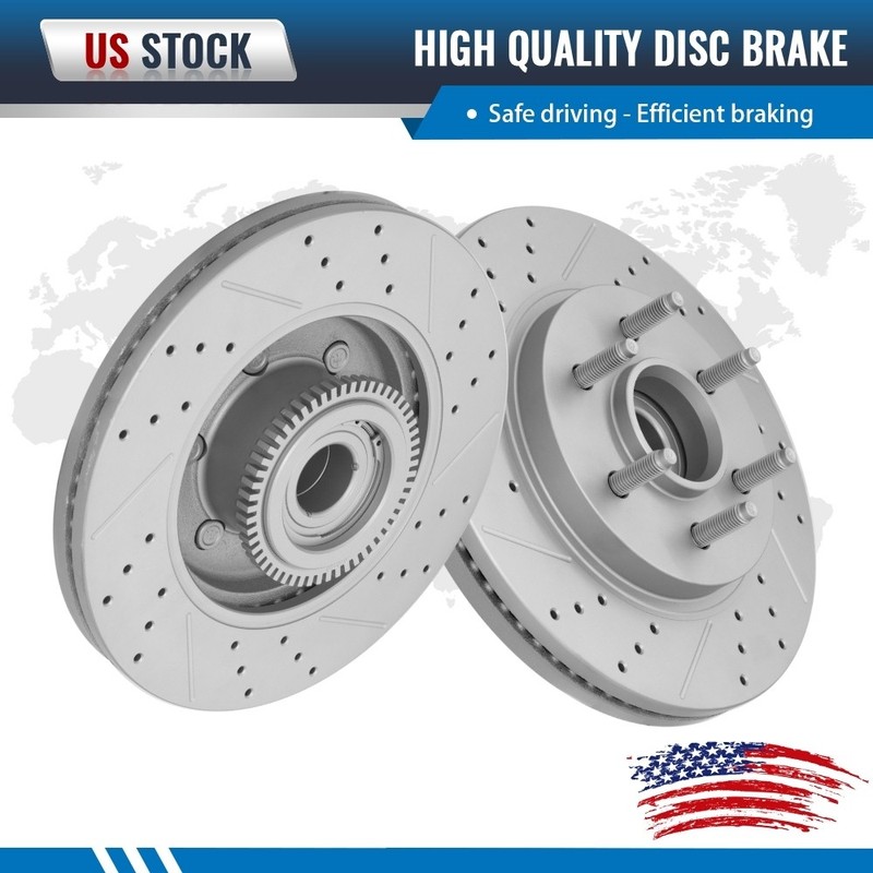 RWD 12.99″ Front Drilled Rotors for 2004 – 2008 Lincoln Mark LT Ford F-150 Lobo