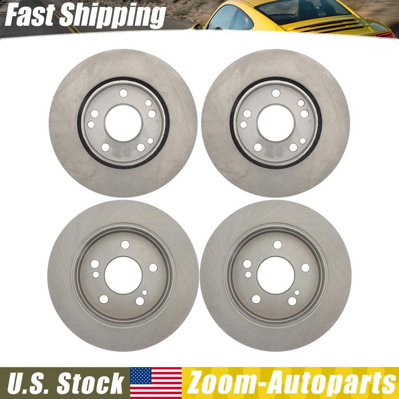For 1987 Mercedes-Benz 190D 4pcs Front + Rear Brake Rotors