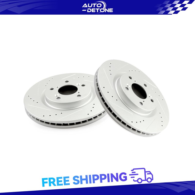 2 Pcs Front 320mm Brake Discs Rotors Drilled Slotted Fits Honda Odyssey Acura TL